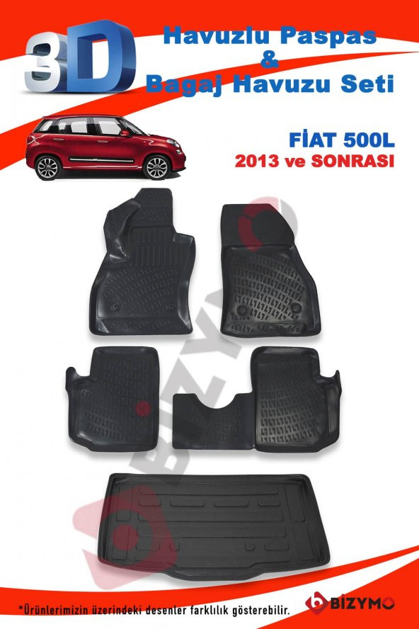 Fiat 500L 2013 Ve Sonrası Paspas Ve Bagaj Havuzu Seti - Resim 5