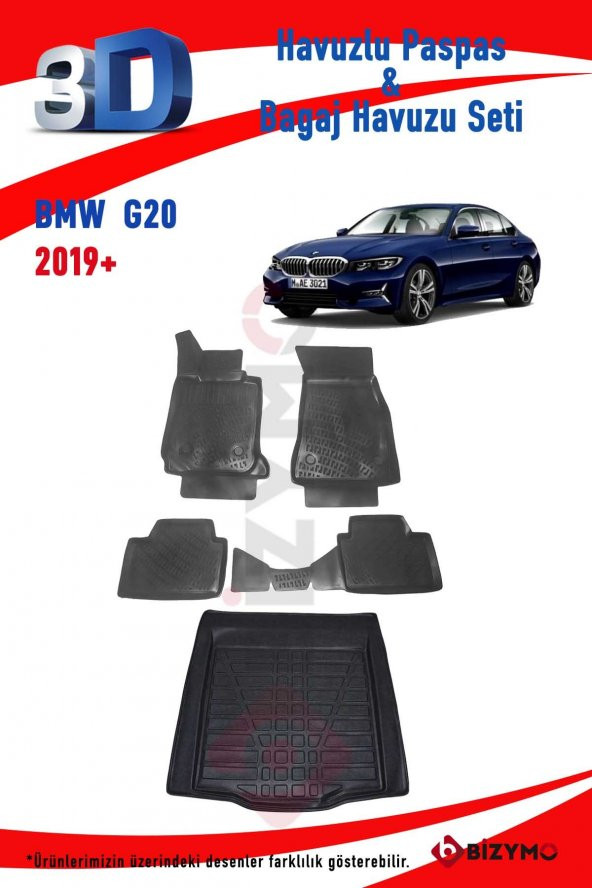 Bmw 3 Serisi G20 2019+ Havuzlu Paspas ve Bagaj Seti Bizymo - 2