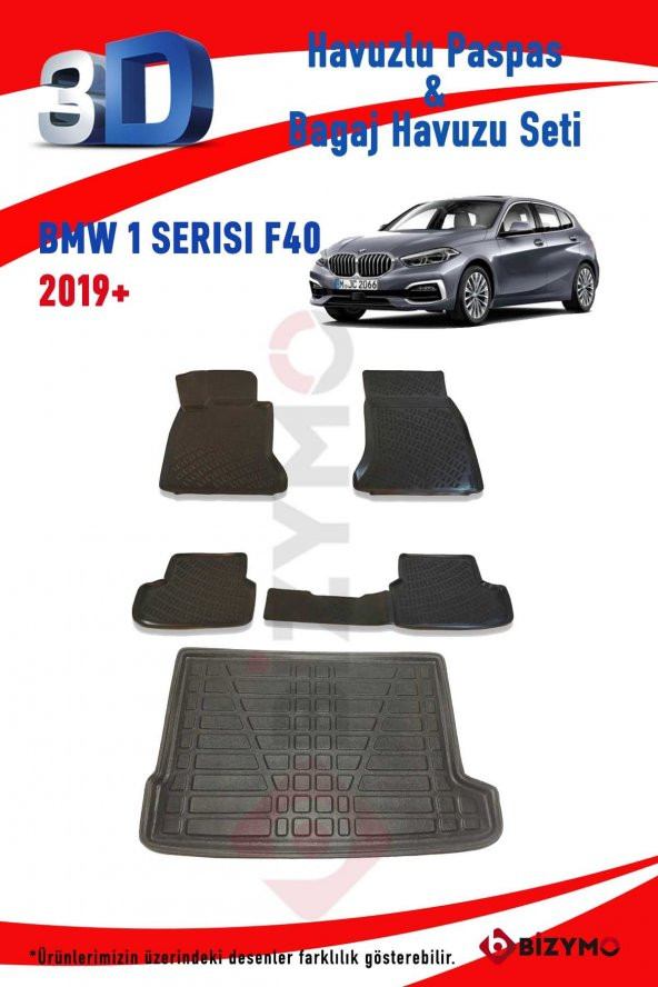Bmw 1 Serisi F40 2019+ Havuzlu Paspas ve Bagaj Seti Bizymo