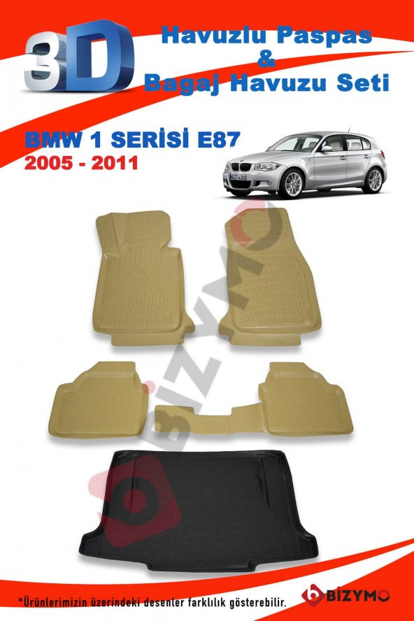 Bmw 1 Serisi E87 2005-2011 Bej Paspas ve Bagaj Havuzu Seti - 2