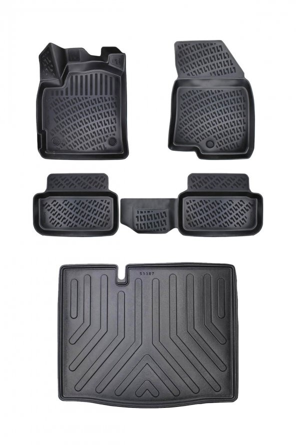 Dacia Sandero Stepway 2020 ve Sonrası Comfort Paket Paspas ve Bagaj seti Bizymo