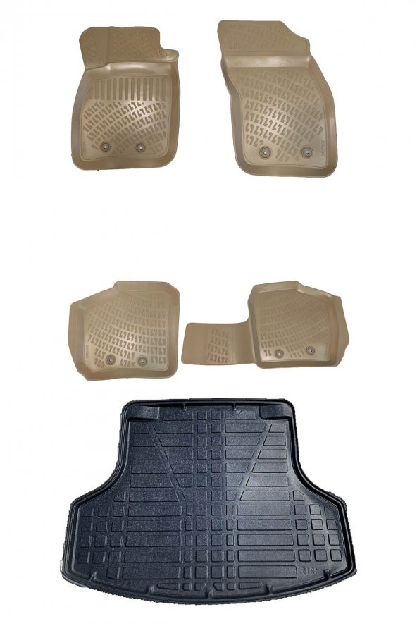 Volvo S40 1999-2004 3D Bej Havuzlu paspas ve Bagaj Havuz Seti Bizymo ürün görseli 1