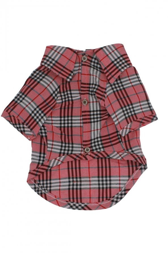 Red Plaid Kırmızı Ekose Kedi Köpek Gömleği Kedi Köpek Kıyafeti - L - 2