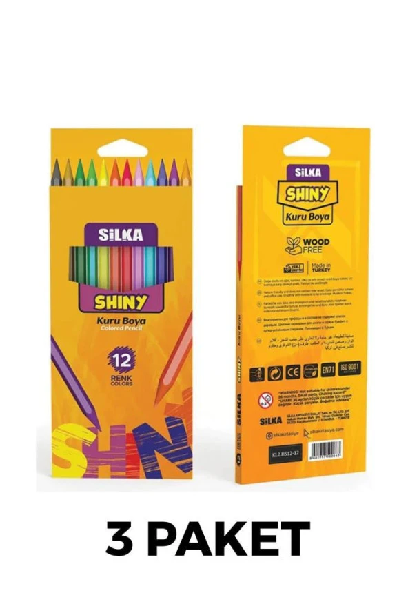 12li Kuru Boya Seti 3 Paket 36 Adet