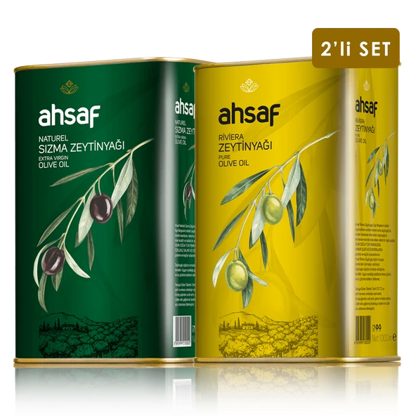 Riviera Zeytinyağı 1L Teneke  + Natürel Sızma Zeytinyağı 1L Teneke ( 2'li Ekonomik Paket ) ürün görseli