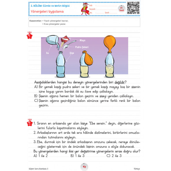 3. Sınıf Süper Soru Bankası (Tüm Dersler) - 3