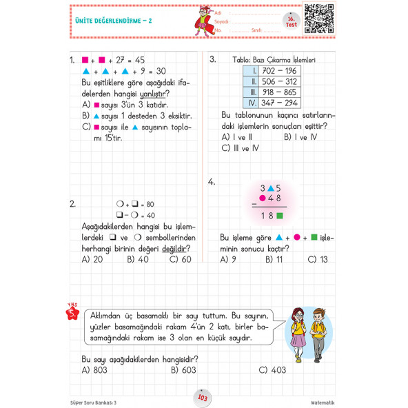 3. Sınıf Süper Soru Bankası (Tüm Dersler) - 4
