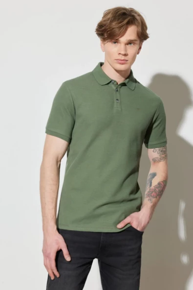 Wrangler W231325801 Yeşil Erkek Polo Yaka T-shirt