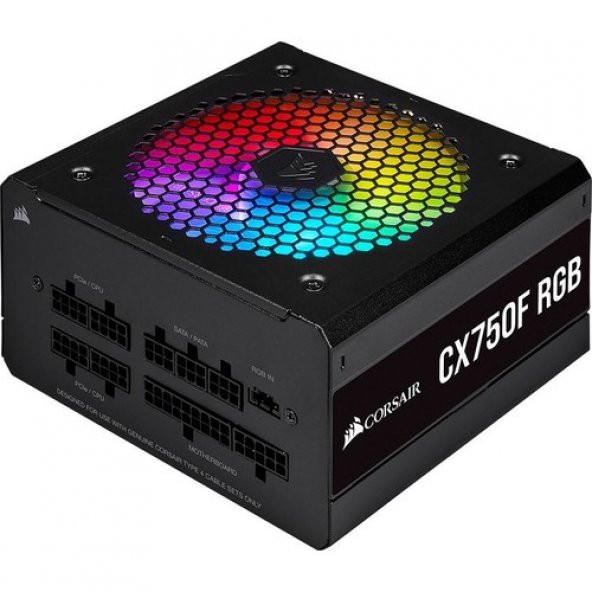 Corsair CX750F RGB 750W 80+ Bronze Siyah Full Modüler 120 mm Fanlı PSU