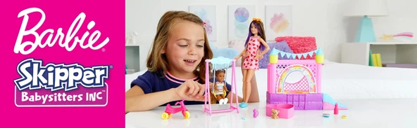Barbie Bebek Bakıcısı Skipper Oyun Evi Seti, Bebek Bakıcısı Skipper, Bebek Figürü, Salıncak ve Aksesuarlarıyla, 3 Yaş ve - 6