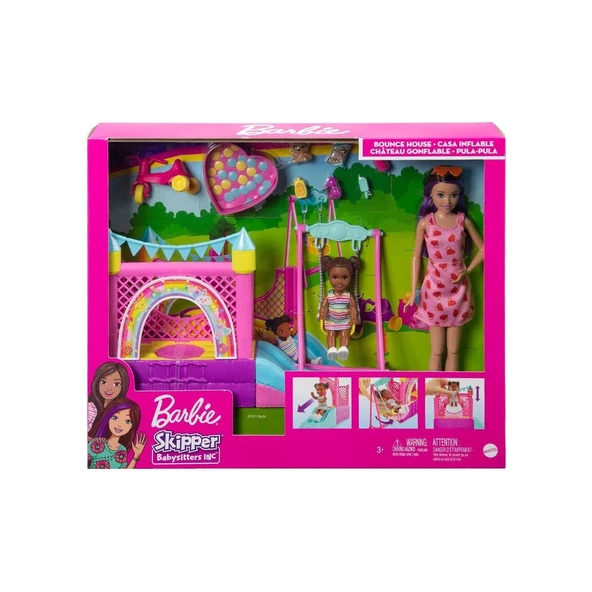 Barbie Bebek Bakıcısı Skipper Oyun Evi Seti, Bebek Bakıcısı Skipper, Bebek Figürü, Salıncak ve Aksesuarlarıyla, 3 Yaş ve - 8