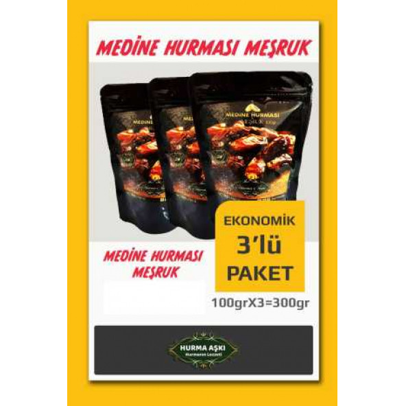 HURMA AŞKI MEDİNE HURMASI MEŞRUK 3X100 GR ürün görseli
