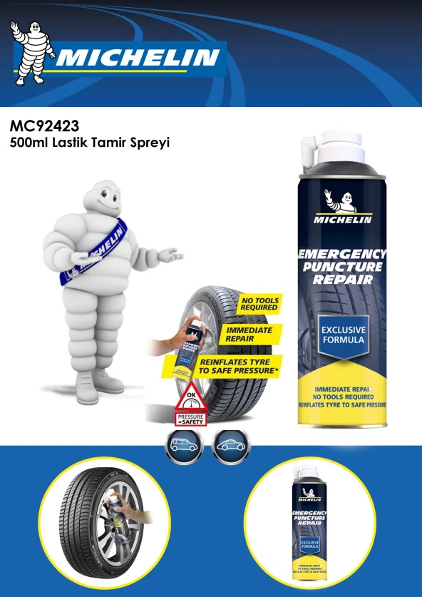 Michelin MC92423 500ml Lastik Tamir Spreyi - 7