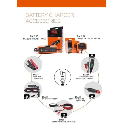 BLACK+DECKER BXA29 12V Akü Şarj Ara Uzatma Bağlantı Kablosu 3Metre - 5