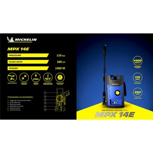 Michelin MPX14E 1400Watt 110Bar Basınçlı Yıkama - 5