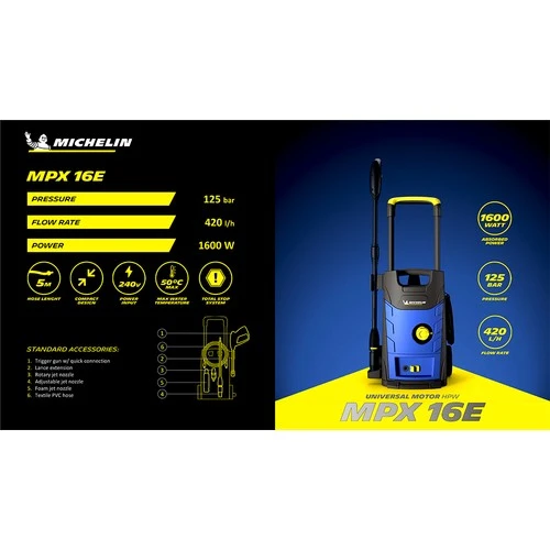 Michelin MPX16E 1600Watt 125Bar Basınçlı Yıkama - Resim 5