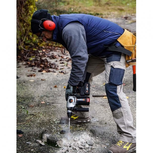WORX WX380.9 20Volt 2.2J Profesyonel SDS-Plus Pnömatik Kırıcı/Delici (Akü Dahil Değildir) - 9