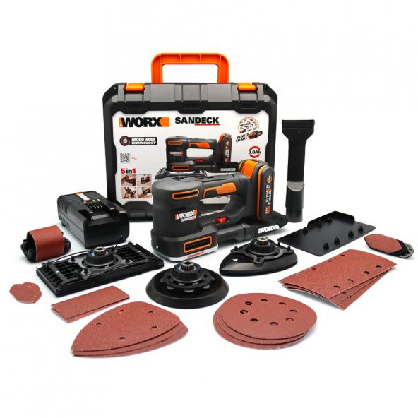 WORX WX820 20Volt 2.0Ah. Li-ion Profesyonel Devir Ayarlı Çok Amaçlı Şarjlı Zımpara - 6