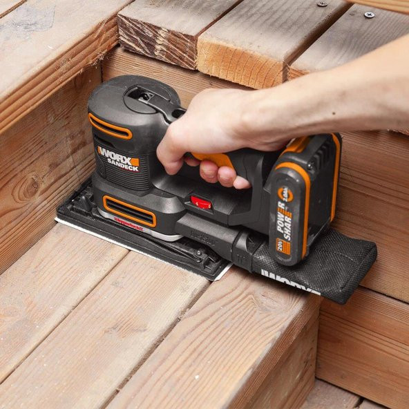 WORX WX820 20Volt 2.0Ah. Li-ion Profesyonel Devir Ayarlı Çok Amaçlı Şarjlı Zımpara - 8