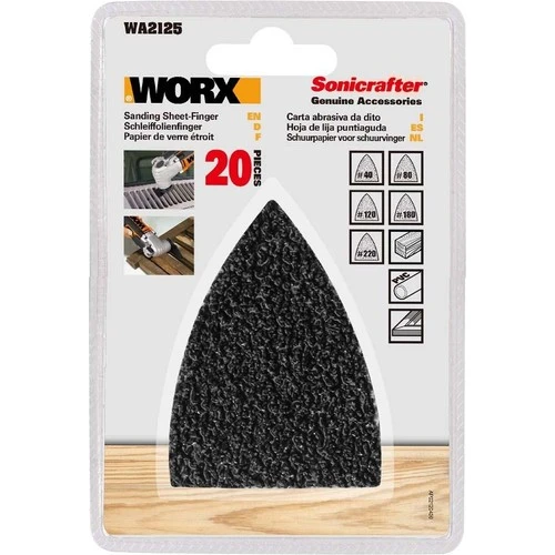 WORX WA2125 20 Parça Çok Amaçlı Zımpara Makinası Cırtlı Universal Yedek Zımpara Kâğıdı Seti - 2