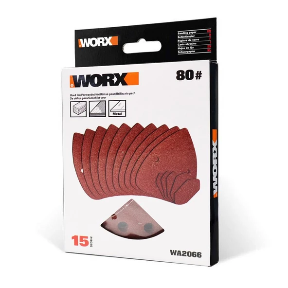 WORX WA2066 140x90mm 80 Kum, 15 Adet Cırtlı Universal Mouse Zımpara Kâğıdı - 8