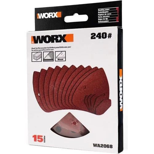 WORX WA2068 140x90mm 240 Kum, 15 Adet Cırtlı Universal Mouse Zımpara Kâğıdı - 4