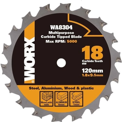 WORX WA8304 120x9,5mm Metal, Ahşap, PVC, Alüminyum Kesme, Elmas Daire Testere Bıçağı