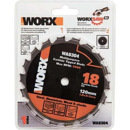 WORX WA8304 120x9,5mm Metal, Ahşap, PVC, Alüminyum Kesme, Elmas Daire Testere Bıçağı - 2