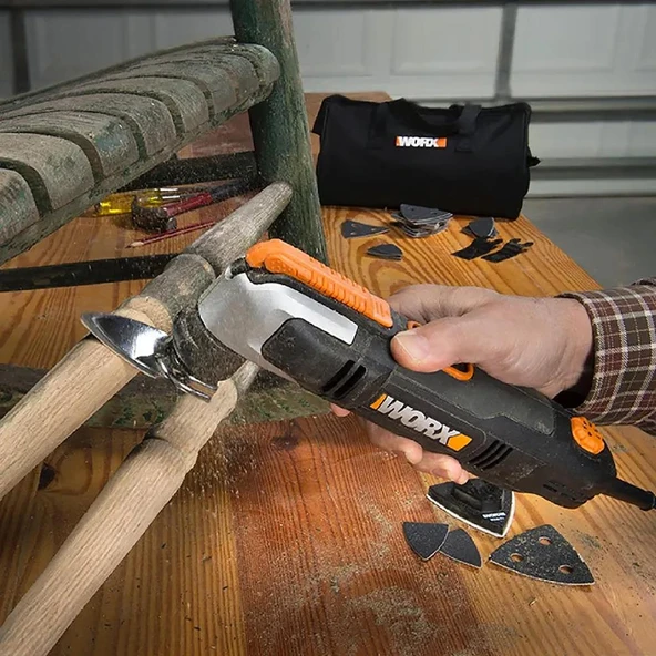 WORX WX686 250Watt Profesyonel Çok Amaçlı Devir Ayarlı Kesme Raspalama ve Zımpara + 19 Adet Aksesuar - 9
