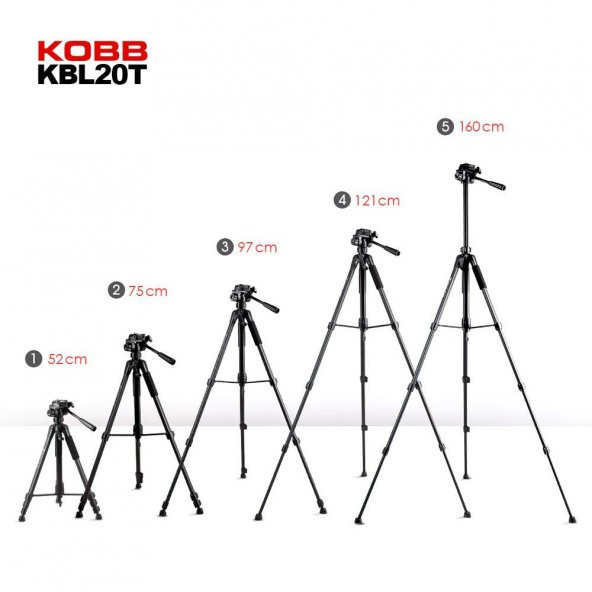 KOBB KBL20T 160CM Su Terazili Profesyonel Alüminyum Lazer Tripod - 5