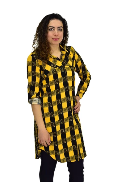 Kadın Ekose Kareli Tunik BGL-ST02956 - 10