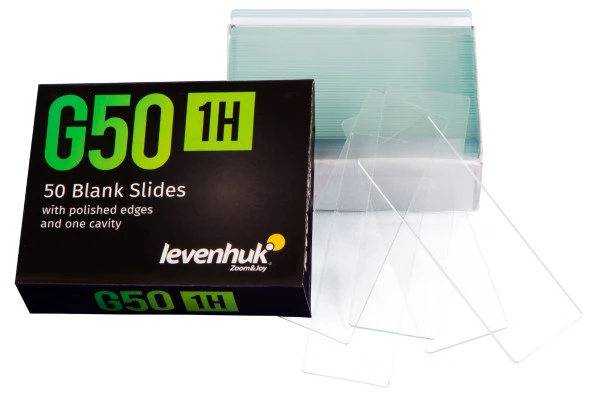 Levenhuk G50 1H Mikroskop İçin Tek Boşluklu Boş Slaytlar 50 adet