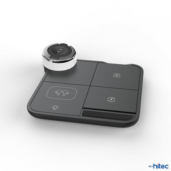 ScHitec 4in1 Kablosuz Wireless Hızlı Şarj Ünitesi 18.5W ve Gece Lambası Siyah - 2