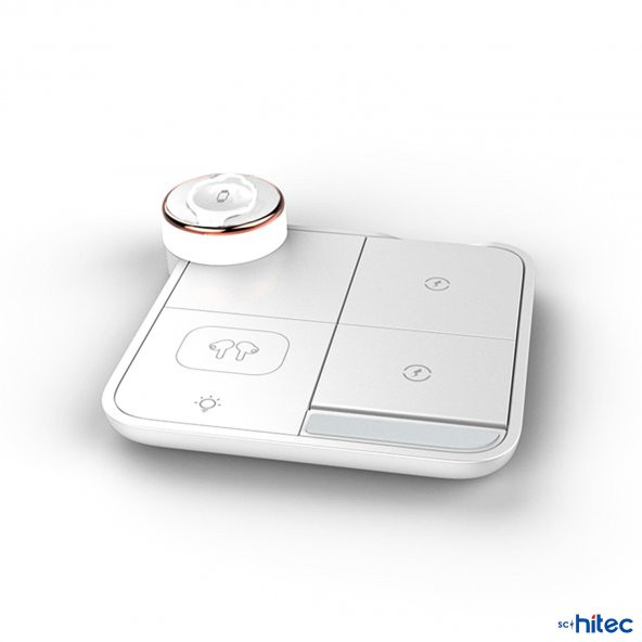 ScHitec 4in1 Kablosuz Wireless Hızlı Şarj Ünitesi 18.5W ve Gece Lambası Beyaz - 2