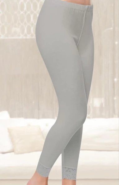 Tutku 157 Bayan Beli Lastikli Dantelli Uzun Tayt - 2