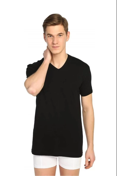 Tutku 107 V Yaka Kısa Kol Fanila Erkek Atlet - 2