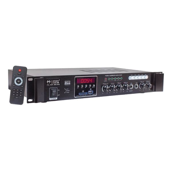 Magicvoice MV-540 80 Watt Usb-Sd-Bluetooth 2 Mikrofon Girişli 5 Bölgeli Hat Trafolu Anfi