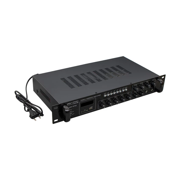 Magicvoice MV-540 80 Watt Usb Sd Kart Bluetooth 2 Mikrofon Amfi Girişli 5 Bölgeli Hat Trafolu Anfi Cami Okul Stüdyo - 3