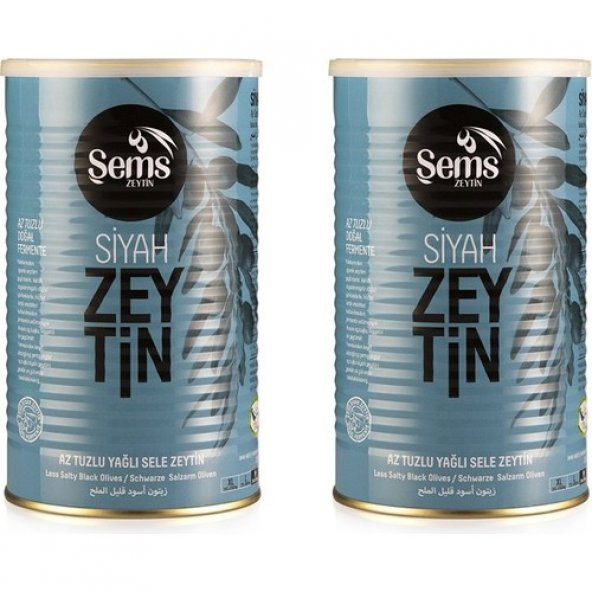 Şems Siyah Sele Zeytin 900 Gr 261-290 Kalibre ( 2'li Ekonomik Paket )