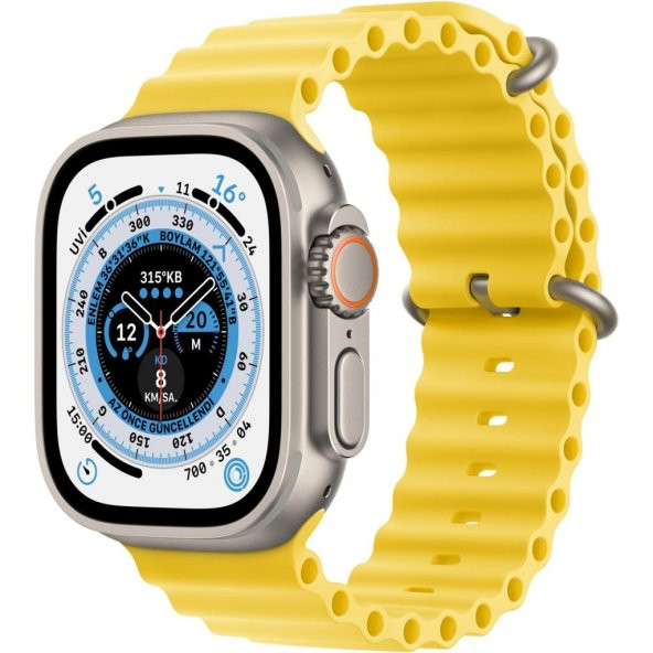 Apple Watch Ultra Gps+Cellular 49MM Titanium Case With Sarı Ocean Band MNHG3TU/A