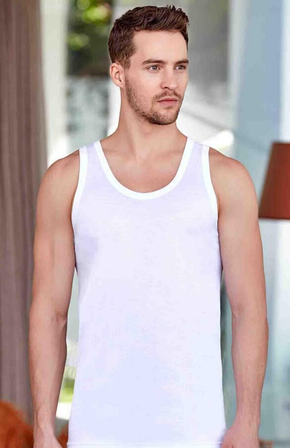 Erkek Pamuklu Penye 6 lı Atlet Berrak-1001 - 2