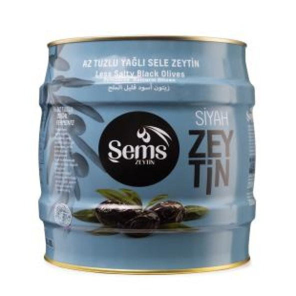 Şems Yağlı Siyah Sele Zeytin 2 Kg -261-290 Kalibre (3'lü Ekonomik Paket)