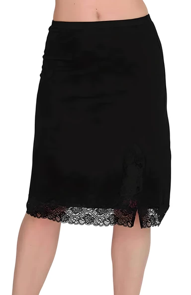 Kadın Dantelli Penye Jüpon Berrak-11004 - 4