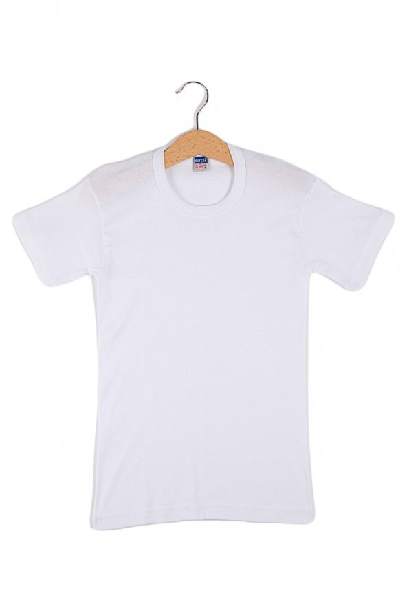 Erkek Çocuk Kısa Kollu Bisiklet Yaka Ribana Faniala 6 Lı Atlet Berrak-1510 - 2