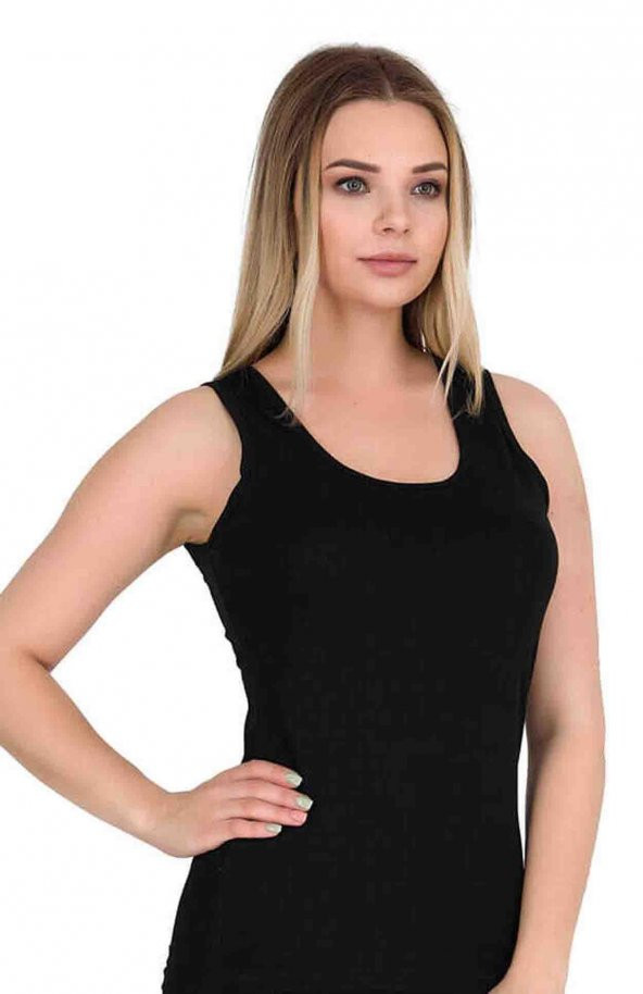 Kadın Ribana Saten Biyeli Geniş Askılı 6 lı Atlet Berrak-2015 - 2