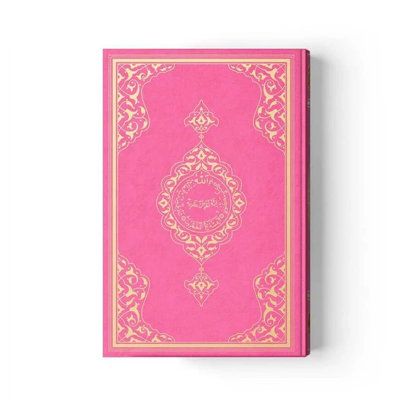 Orta Boy Kur'an-ı Kerim (2 Renkli, Pembe, Mühürlü)