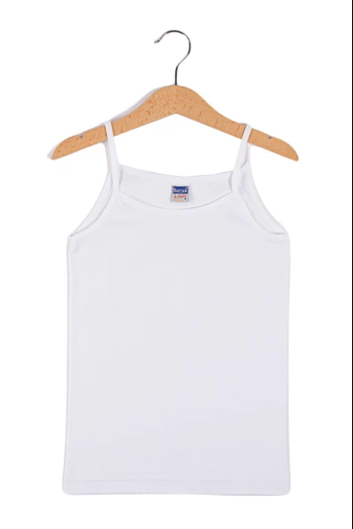 Kız Çocuk Çocuk Ribana Biyeli Pamuk İp Askılı 6 lı Atlet Berrak-2520