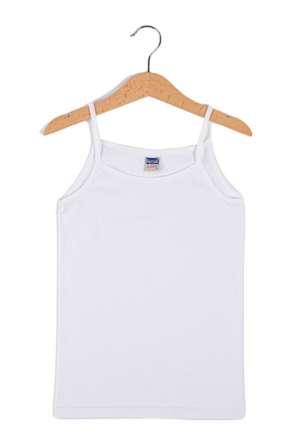 Kız Çocuk Çocuk Ribana Biyeli Pamuk İp Askılı Atlet Berrak-2520 ürün görseli 1