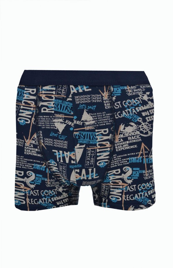 Erkek Desenli Likralı Penye 6 lı Boxer Berrak-4480 - 2