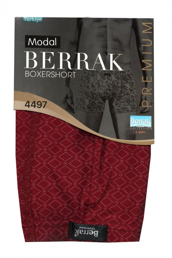 Erkek Likralı Beli İnce Lastikli Modal 3 Lü Boxer Berrak-4497